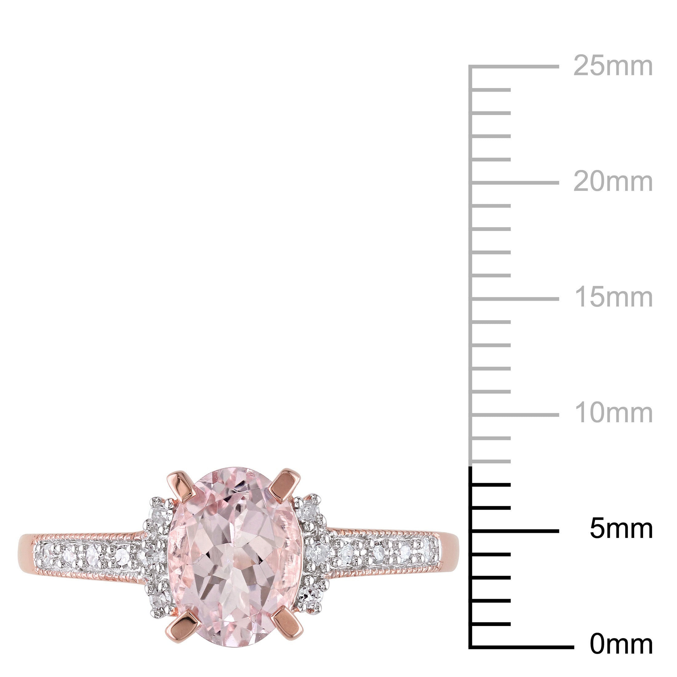 Oval-Cut Morganite and Round-Cut Diamond Accent Halo Ring I6672