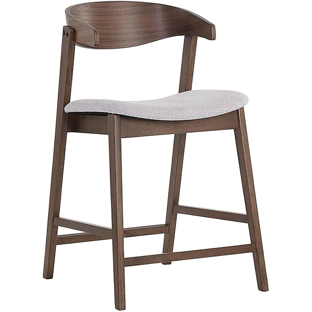 Wood Counter Table Set with 2 Counter Stools in Light Gray D69153