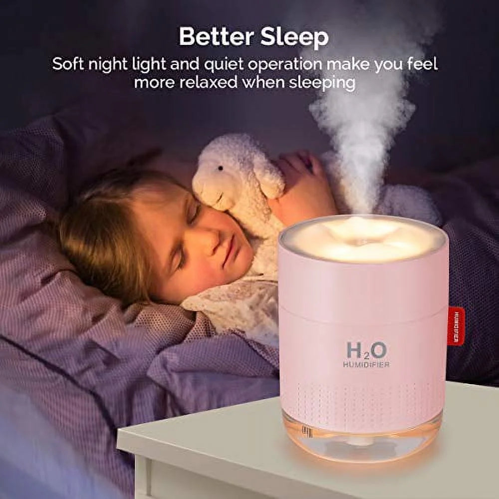 Pink 500ml USB Mini Cool Mist Humidifier V7799