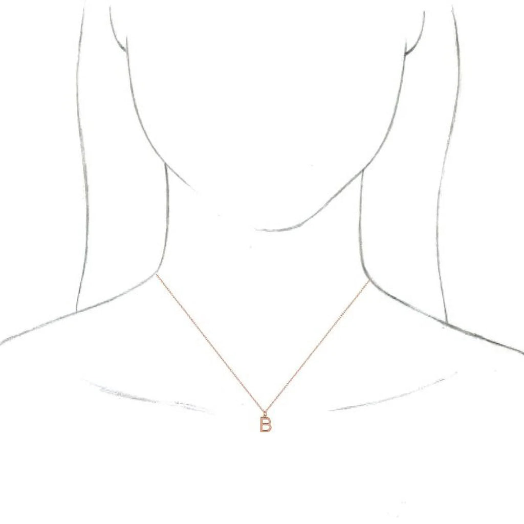 18K Rose Gold-Plated Sterling Silver Initial B Dangle 18" Necklace Q4666