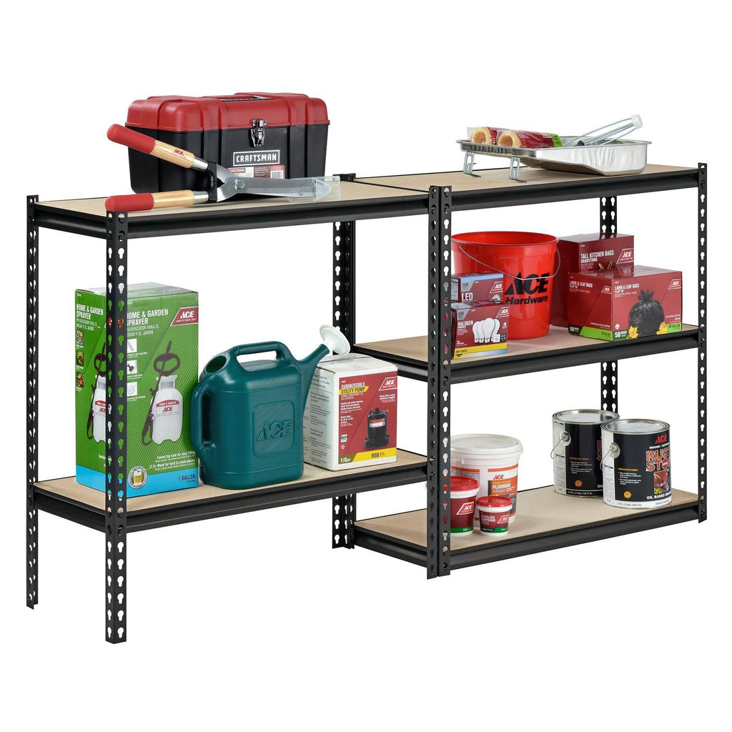 Steel Storage Rack, 5 Adjustable Shelves, 3200 lb. Capacity, Black X736