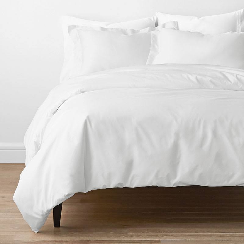 White Solid Egyptian Cotton Sateen Twin Duvet Cover Y19138