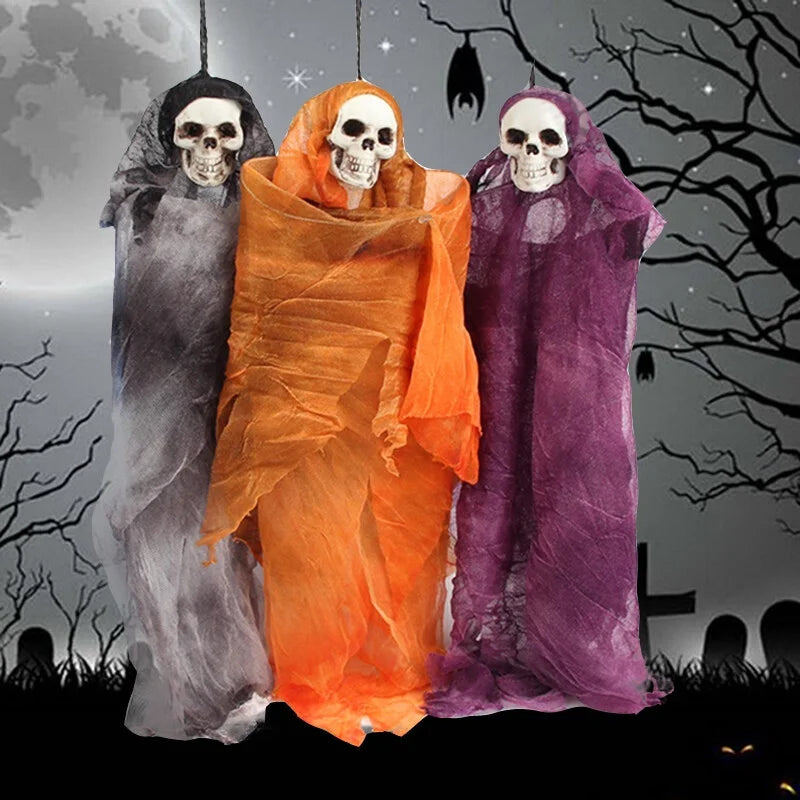 Grey Halloween Skull Doll Decoration Prop C904
