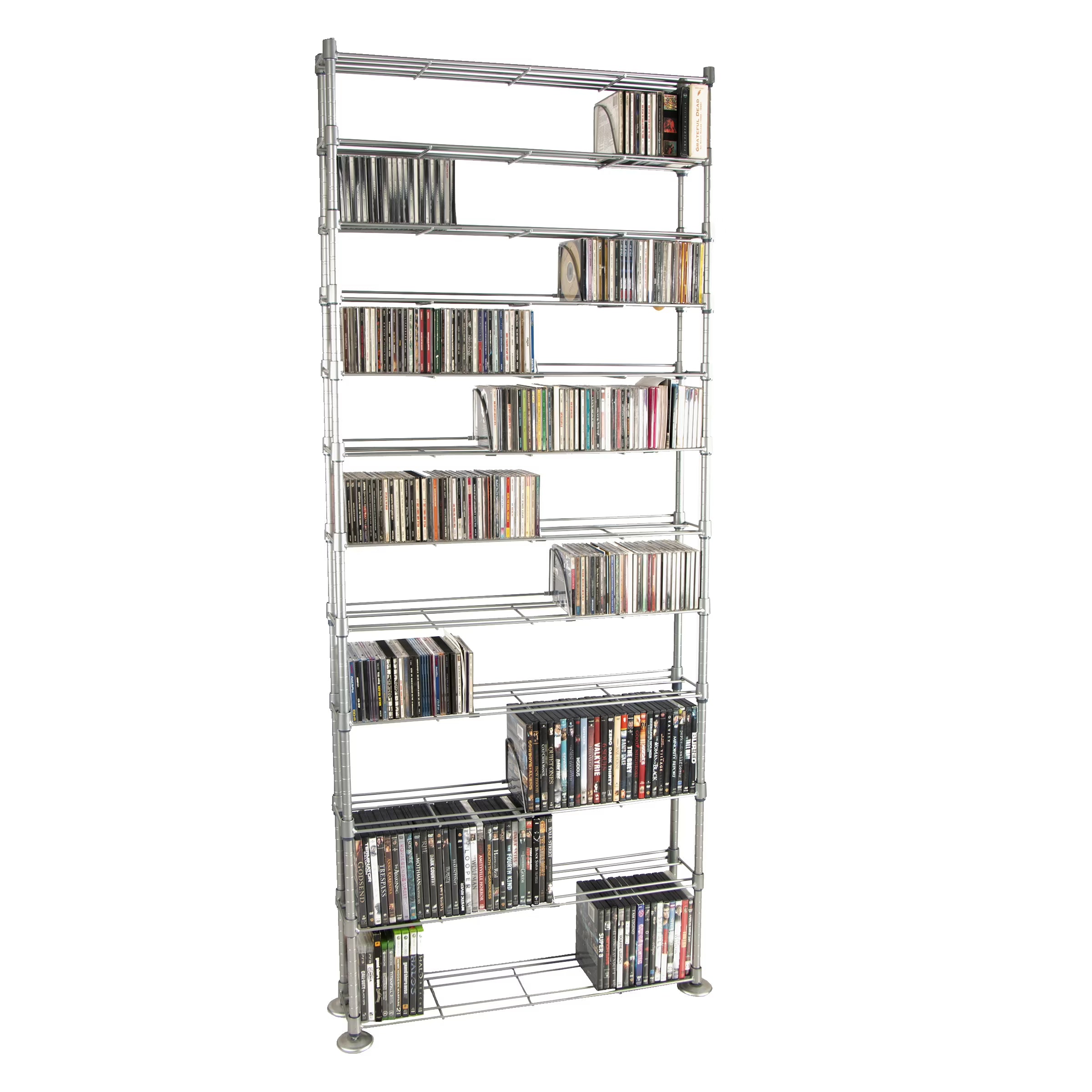 12 Multimedia Silver Shelving Organizer O16815