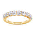 0.86 Carat Round Cut Lab Created Moissanite Half Eternity Wedding Band Ring In 14K Yellow Gold Over Sterling Silver Size 7 R61929