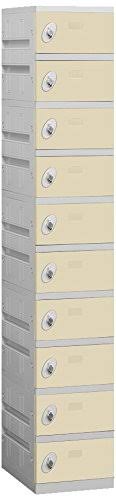 Tan Plastic Locker, 73 Inches High, 18 Inches Deep, Unassembled R6883