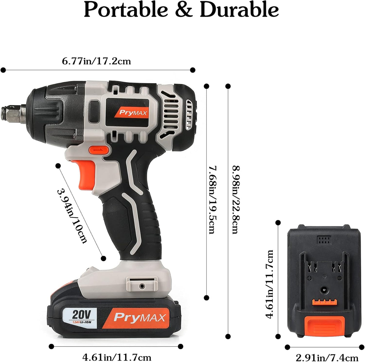 20V Cordless Impact Wrench Kit 1/2 Chuck with LED Work Light F416508