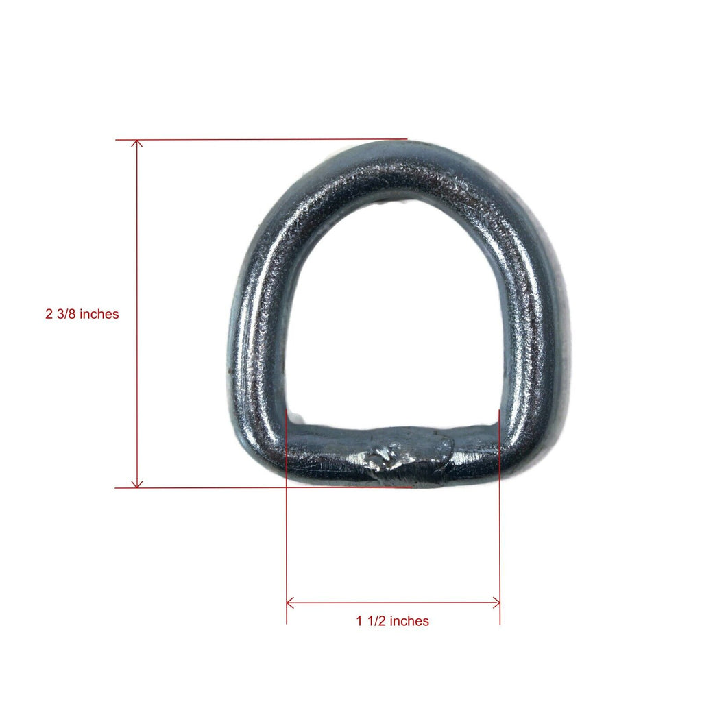12-Pack 3/8" Steel D Ring Rope Tie Downs for Trailer Flatbed Truck Anchor Cargo S2233