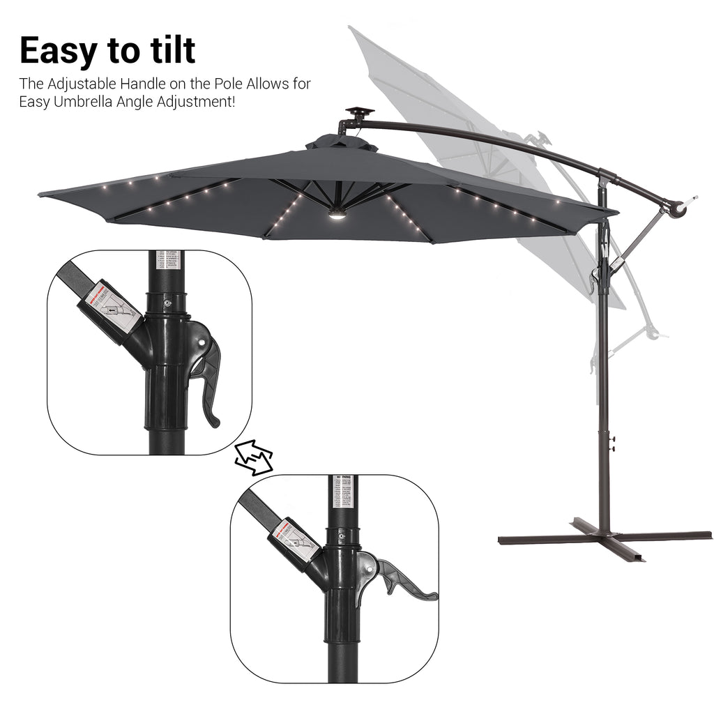 Gray Offset Patio Umbrella D495767