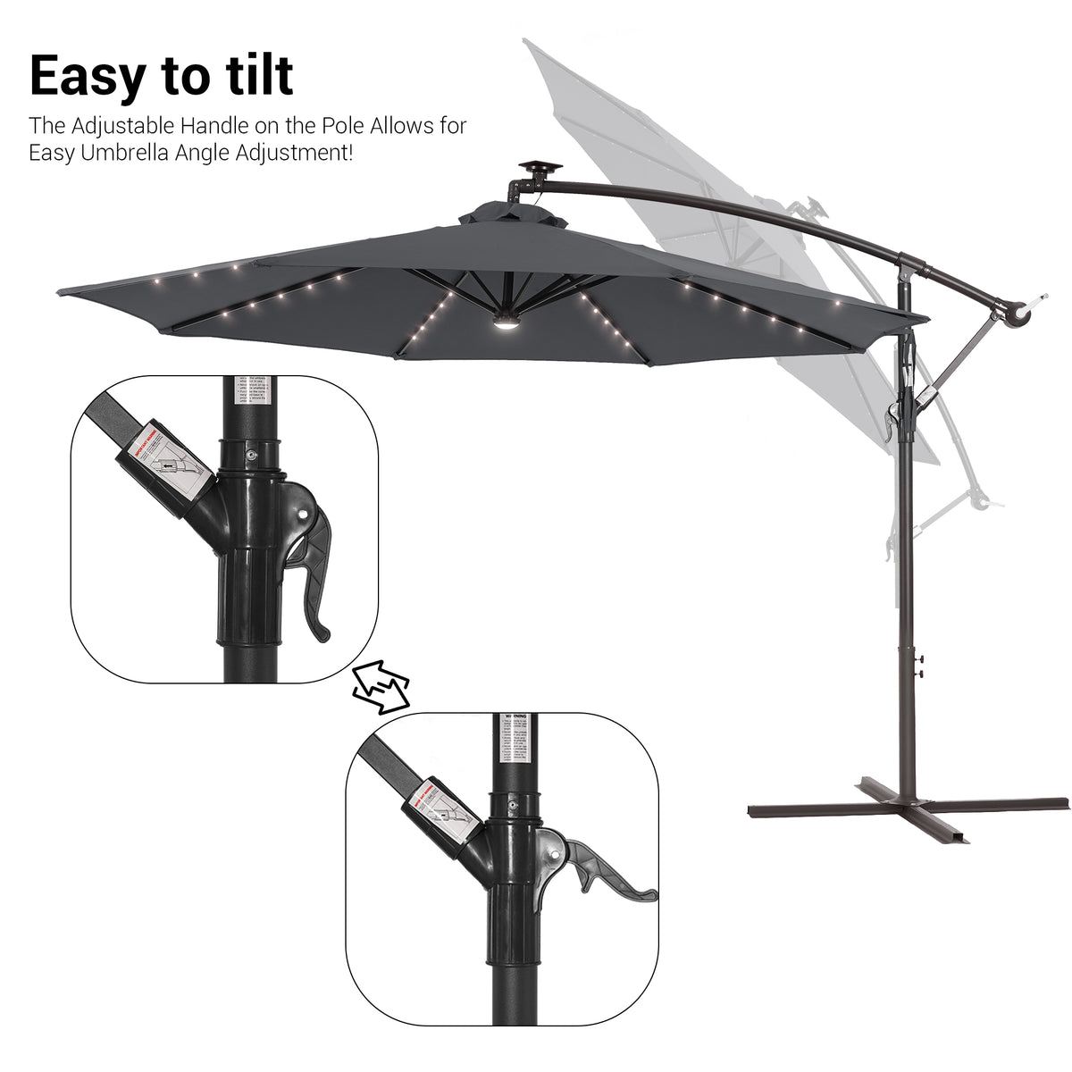 Gray Offset Patio Umbrella D495767