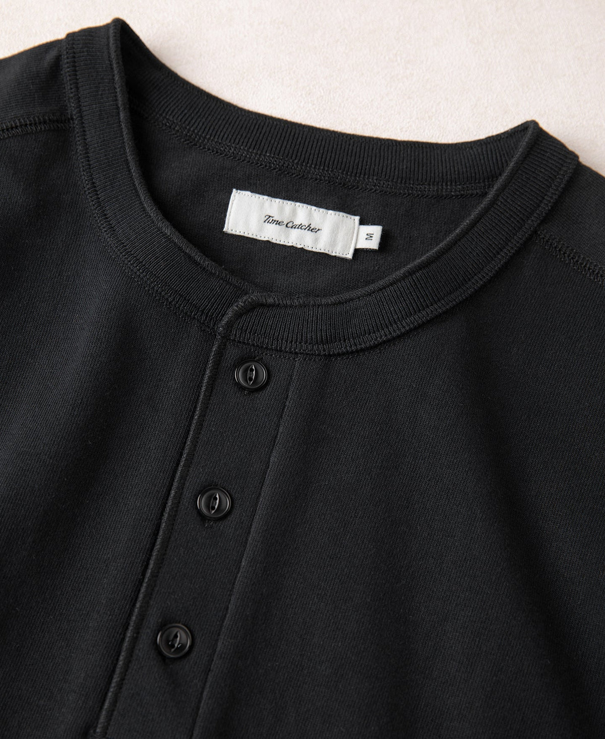 Heavyweight Cotton Tubular Short-Sleeve Henley Shirt