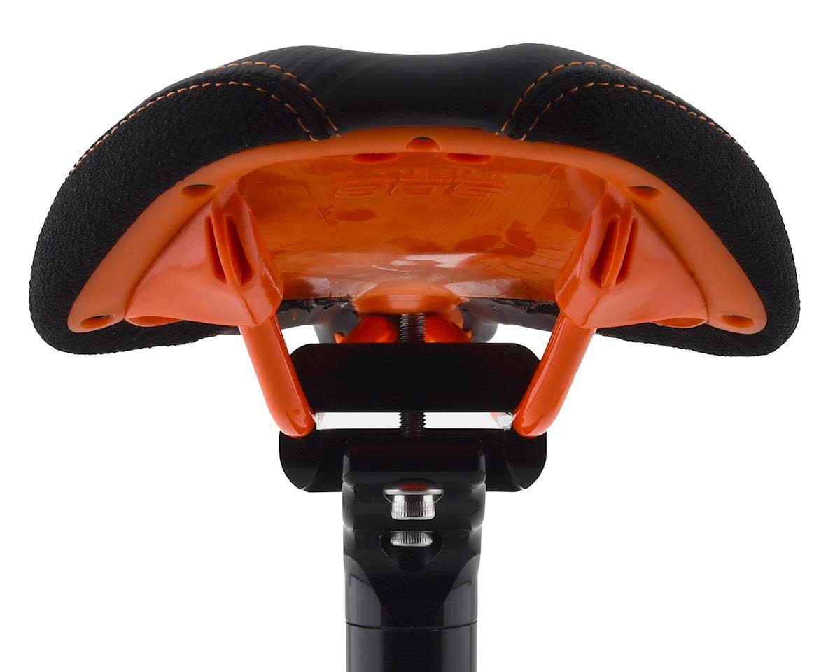 Black/Orange Ti-Alloy Rails Duster Saddle V15973