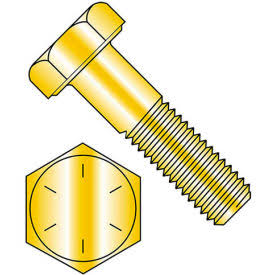 Hex Head Cap Screw 3/8-16 x 2-1/2x22 Steel Zinc Yellow Grade 8 100 Pk I657789