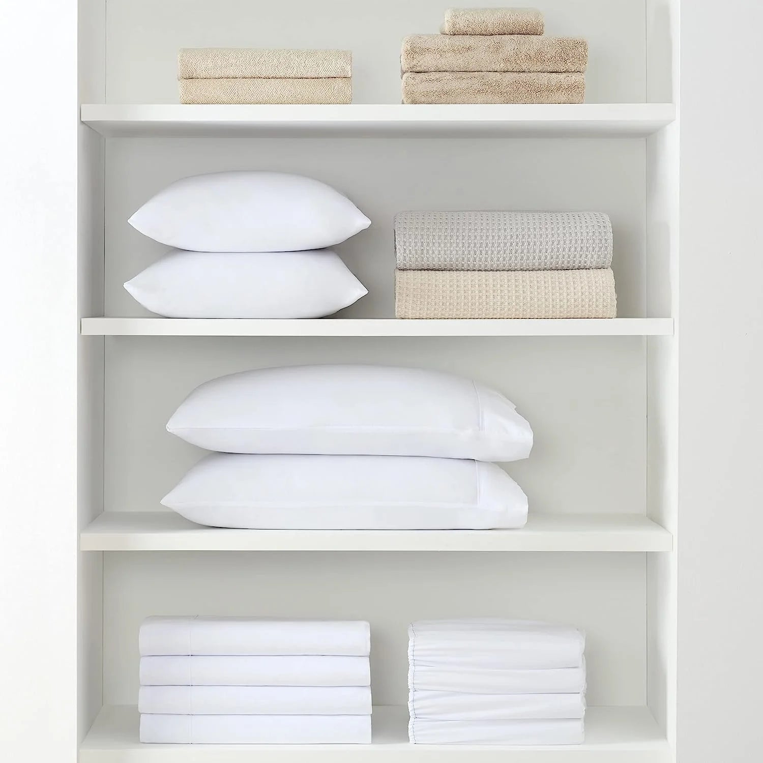 White Pack of 6 Deep Pocket Brushed Microfiber Fitted Sheets Q8226