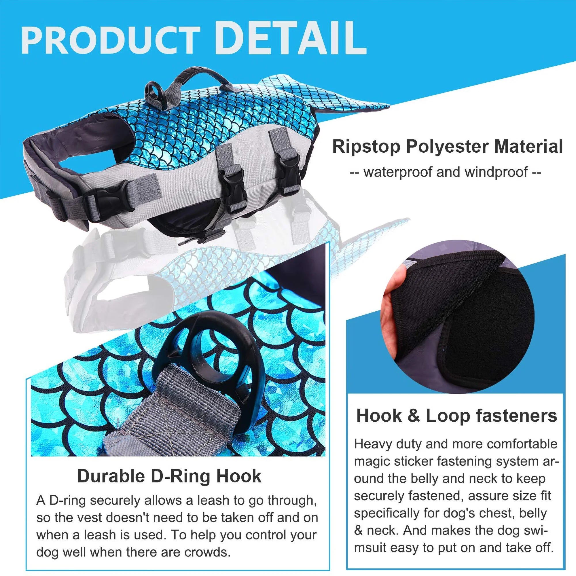 Reflective Dog Life Jacket with Rescue Handle Z4943