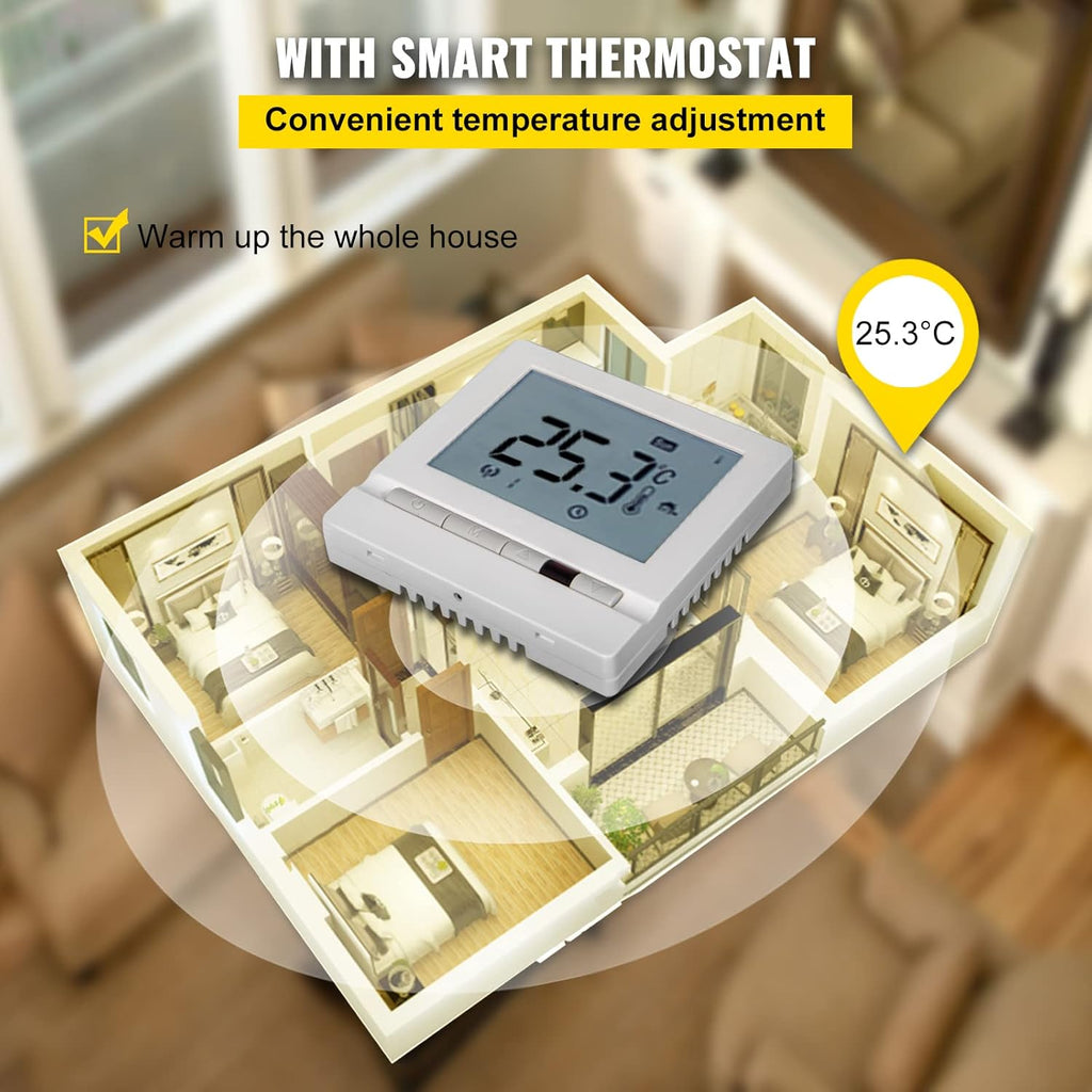 75 Square Feet Floor Heating Cable with Temperature Control Panel N986242