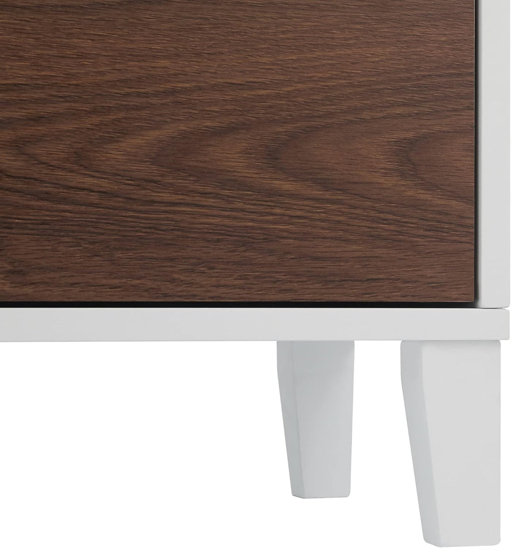 White Natural Wood Bathroom Linen Cabinet S94178