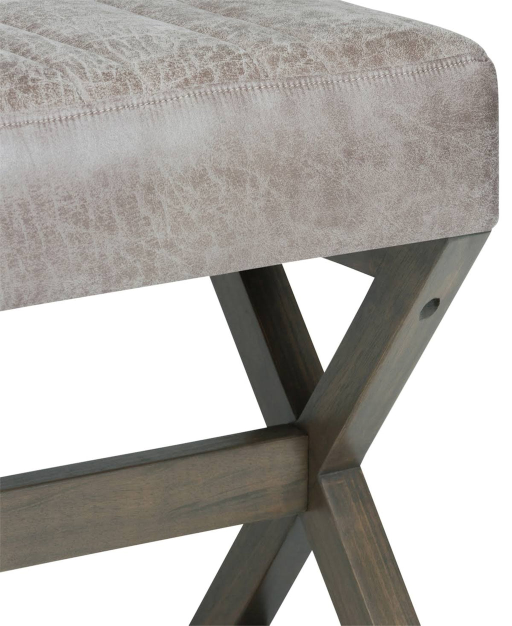 Distressed Grey Taupe Ottoman Bench J9469