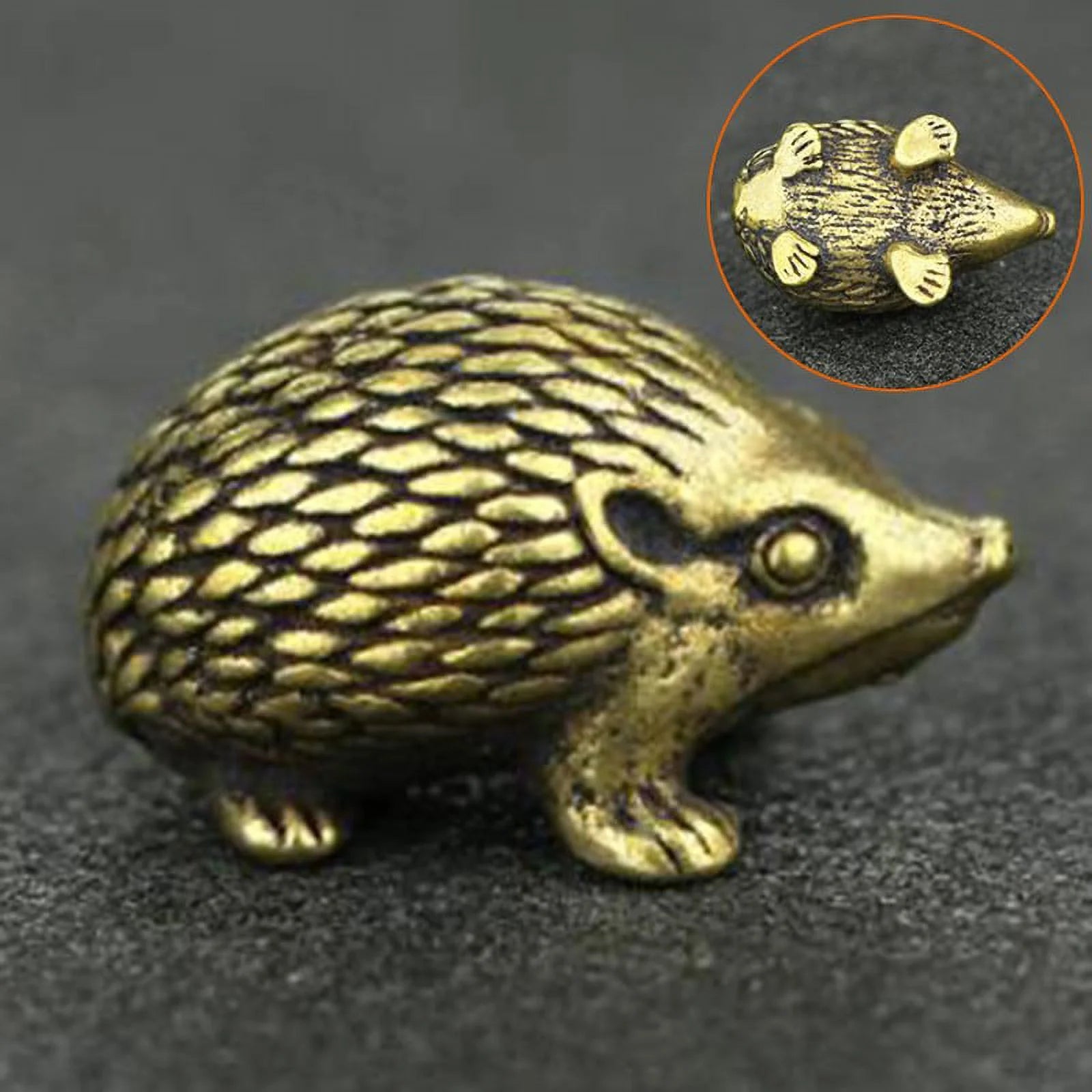 Brass Hedgehog Statue Home Decor Ornaments O2674