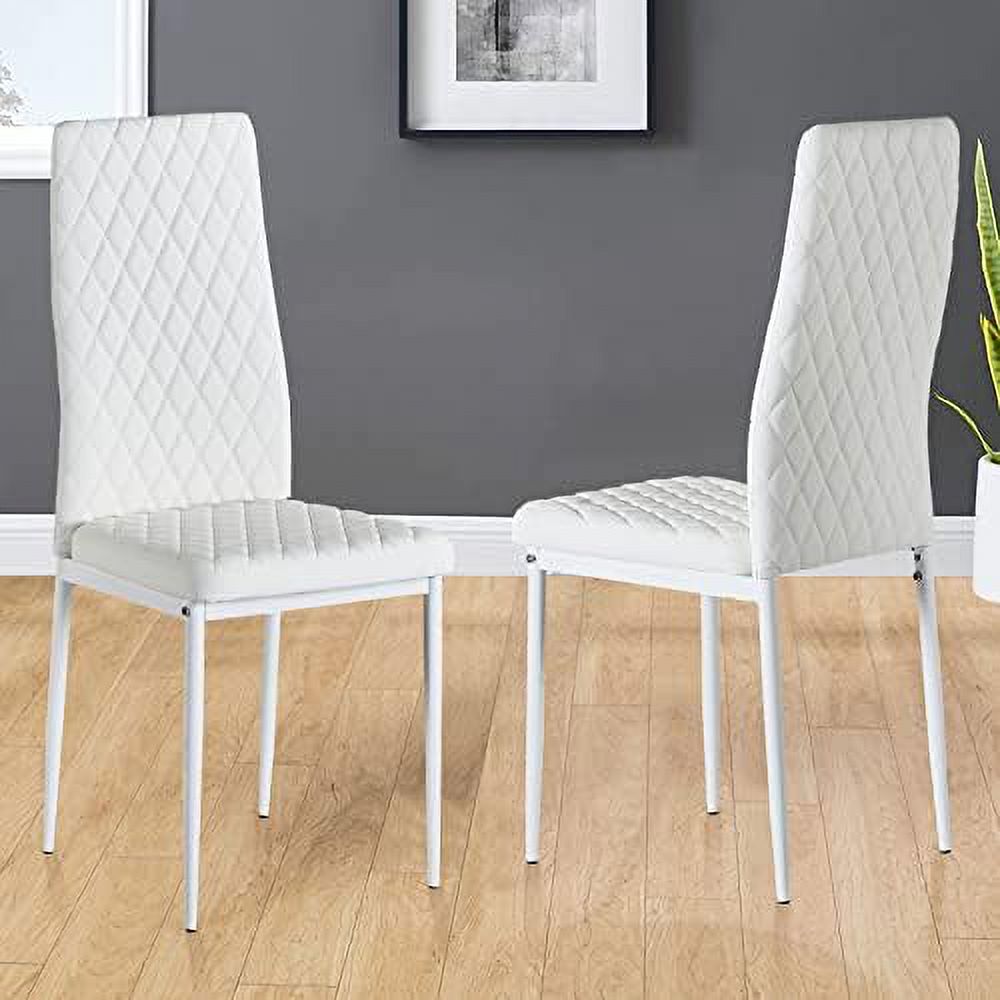 White PU Leather Upholstered Dining Chairs Set of 6 C72149