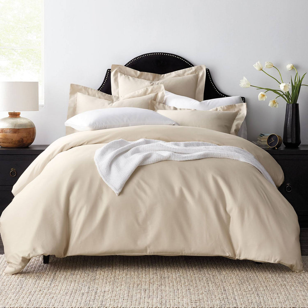 White Solid Egyptian Cotton Sateen Twin Duvet Cover Y19138
