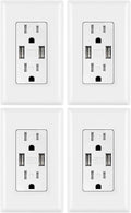 White 15 Amp Tamper Resistant Duplex Receptacle USB Wall Outlet, Pack of 2 T266