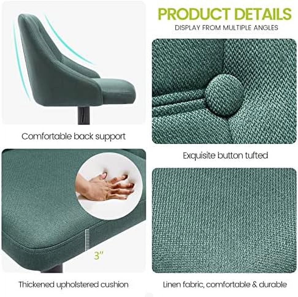 Swivel Fabric Tufted Barstool with Back, Light Grey W60109