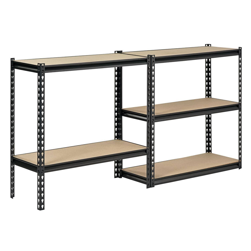 Steel Storage Rack, 5 Adjustable Shelves, 3200 lb. Capacity, Black X736