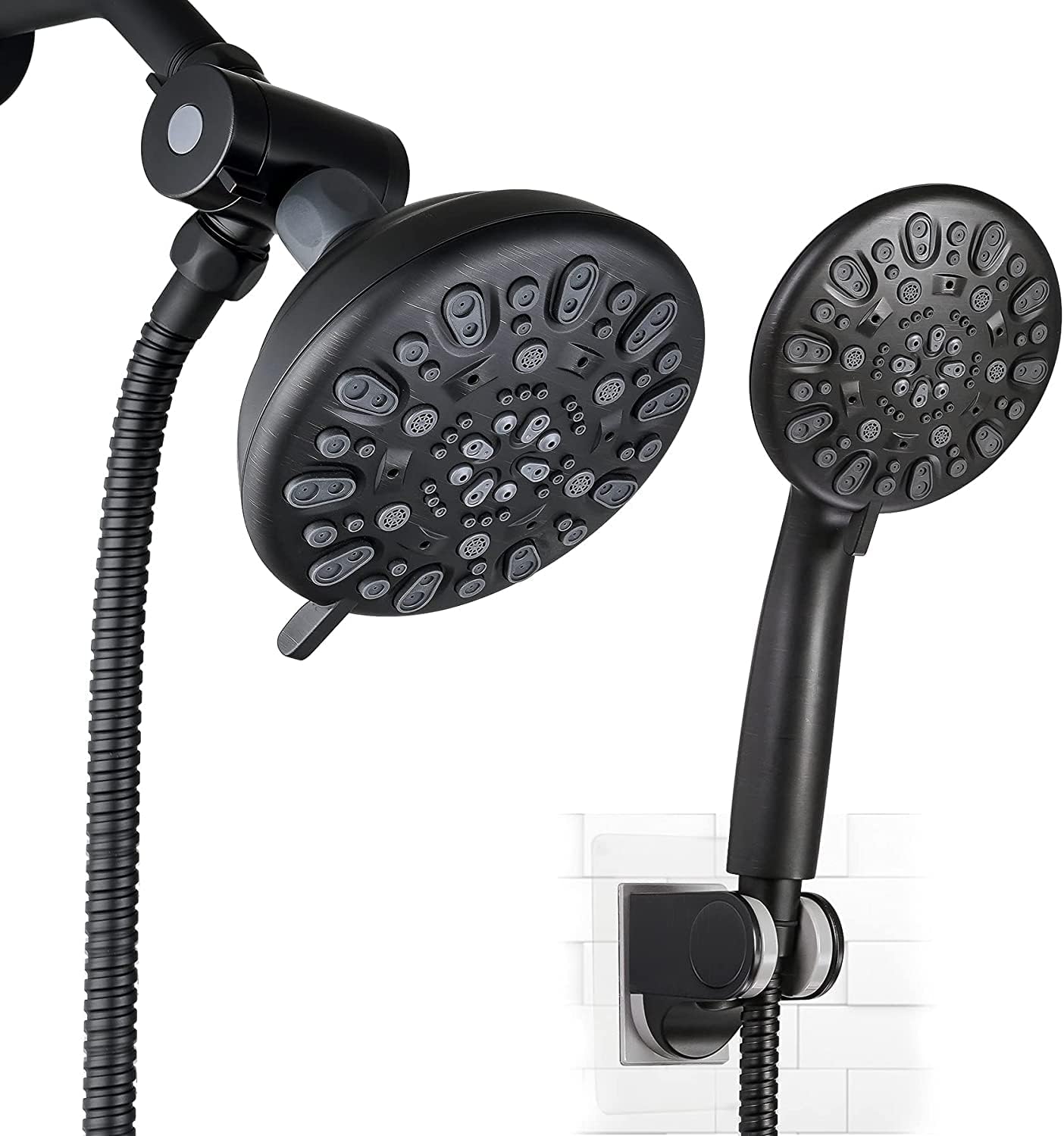 5-inch Rainfall Shower Head Combo with Handheld, 3-way Diverter, Brushed Nickel, Pack of 2 Y524