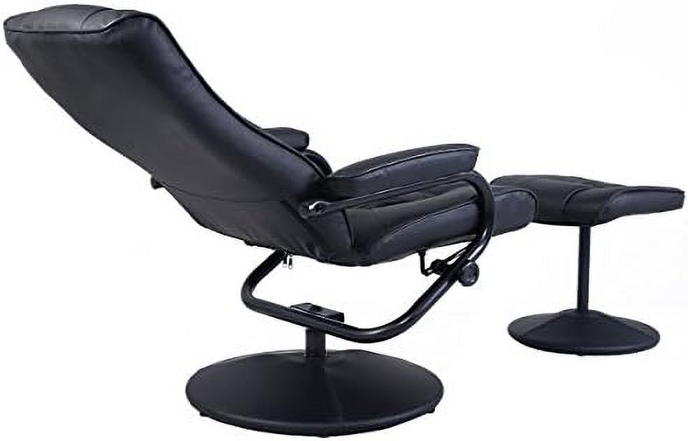 Gray PU Leather Recliner Chair with Ottoman U555