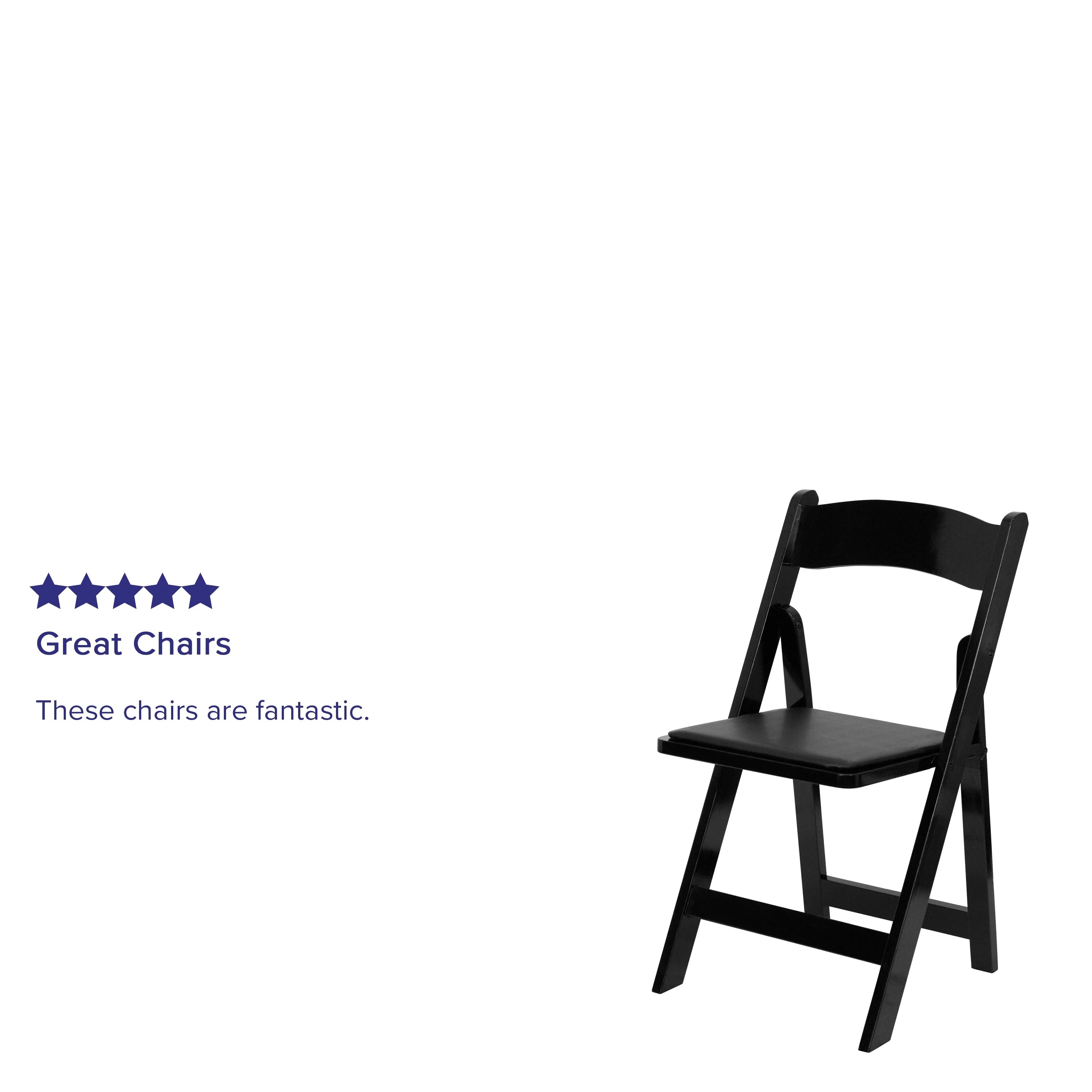 2 Pack Black Wood Folding Chair with Vinyl Padded Seat Z109723