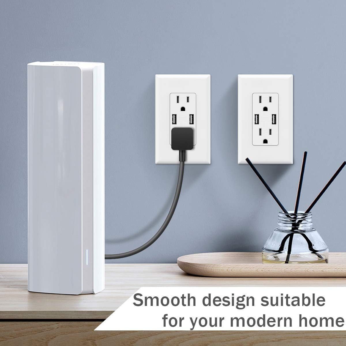 White 15 Amp Tamper Resistant Duplex Receptacle USB Wall Outlet, Pack of 2 T266