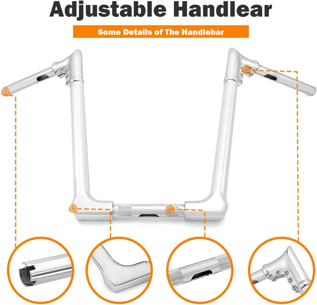 16" Rise Adjustable Ape Hanger Handlebar V714