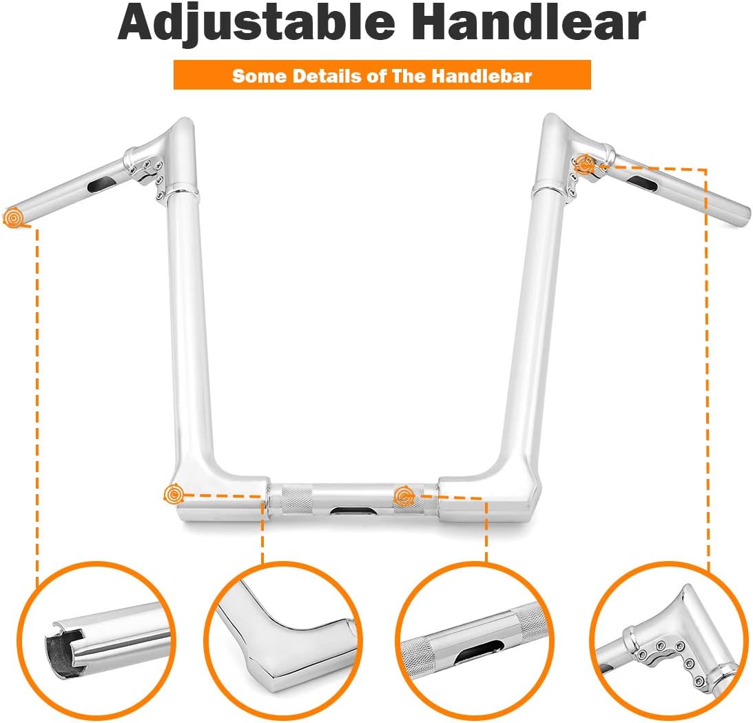 16" Rise Adjustable Ape Hanger Handlebar V714