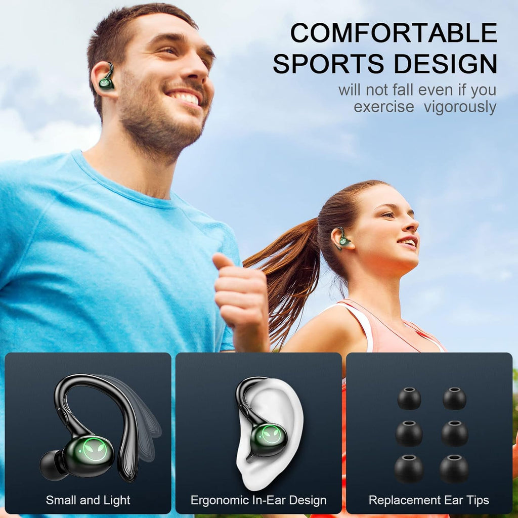 Wireless Earbud with Detachable Earhooks, IP7 Waterproof, 40H Playtime M33736