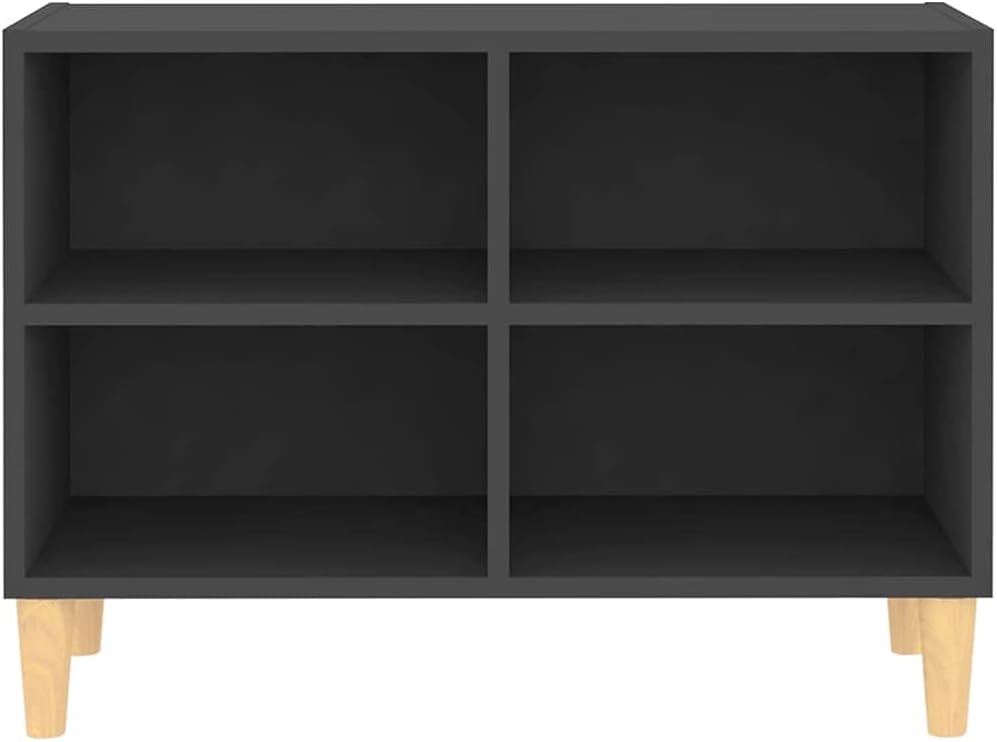 Gray TV Cabinet with Solid Wood Legs C957518