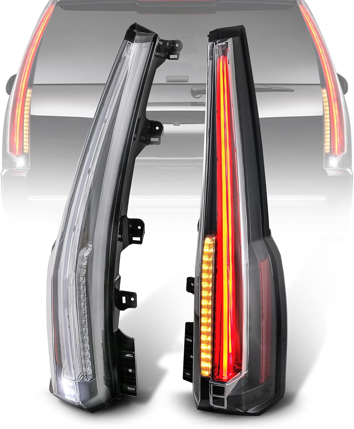 Set of 2 Red Clear LED Tail Lights R567087