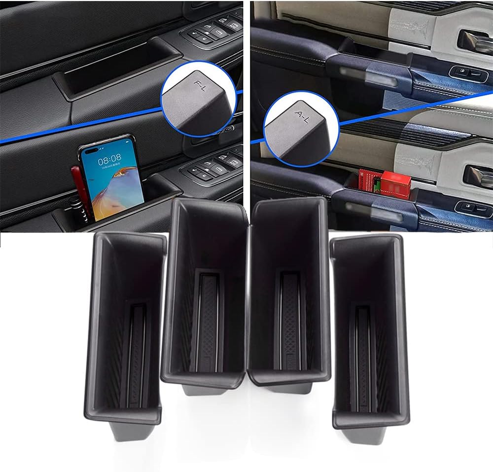 Car Door Side Storage Box Armrest Tray Organizer Set of 4 P272