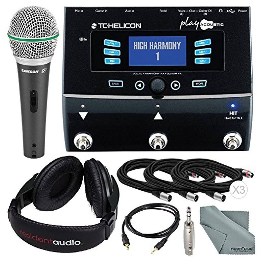 Acoustic Vocal and Acoustic Guitar Effect Processor Pedal Bundle with Mic S43029