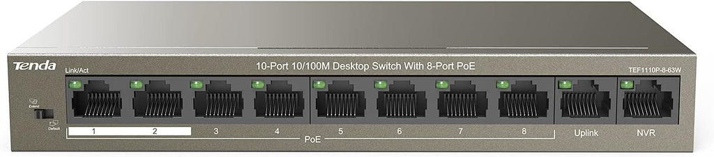 Layer-3 Managed PoE Switch with 9 PoE Ports and 1 SFP V505108