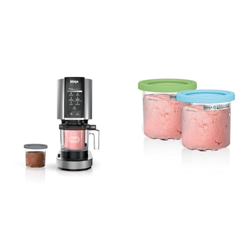 Silver Ice Cream Maker with 2 Pint Containers & Lids G397012