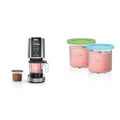 Silver Ice Cream Maker with 2 Pint Containers & Lids G397012