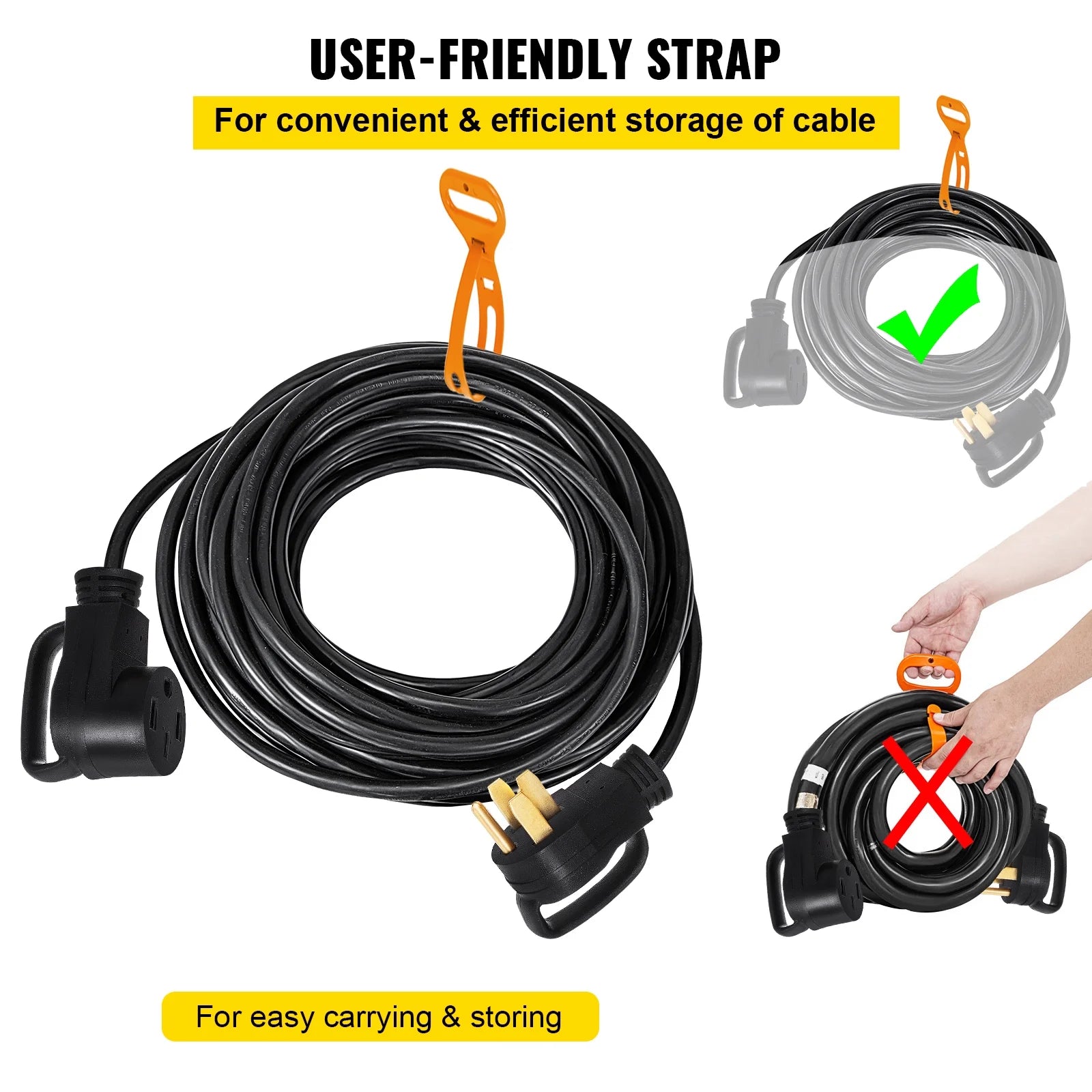 36Ft 50 Amp RV Extension Cord with Handles X2816