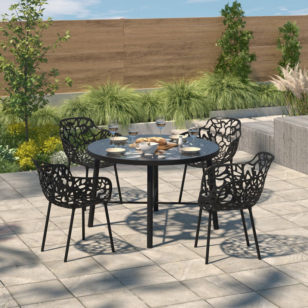 Black Aluminum Dining Chair (Set of 4) Y819
