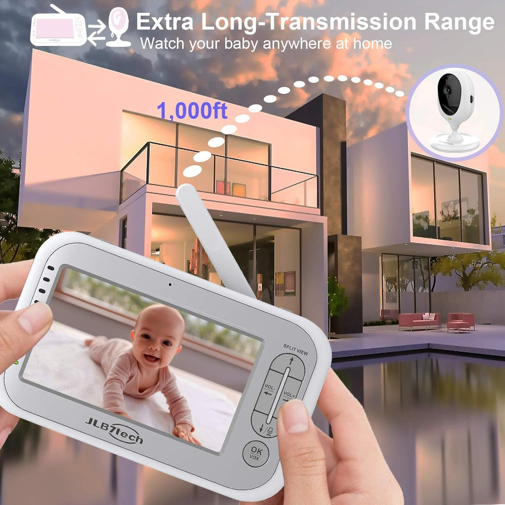 5 Split Screen Video Baby Monitor with 2 Cameras and Audio S333645