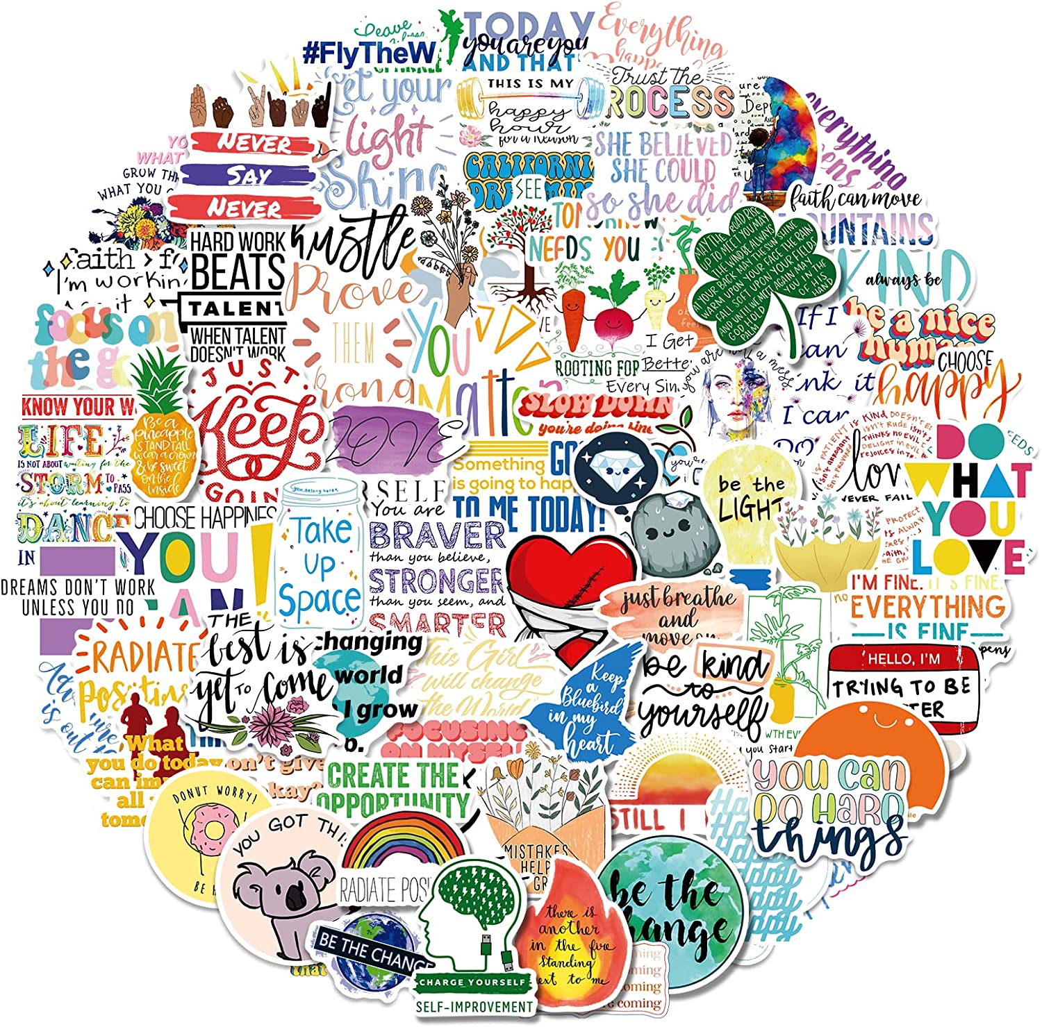 100pcs Inspirational Stickers for Water Bottles I3329
