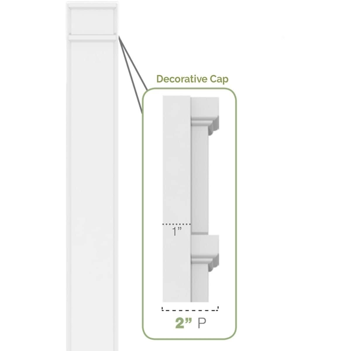 Two Equal Flat Panel PVC Pilaster with Capital and Base (Pair) K431148