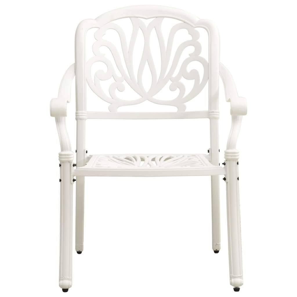 3 Piece Bistro Set Cast Aluminum White Y754