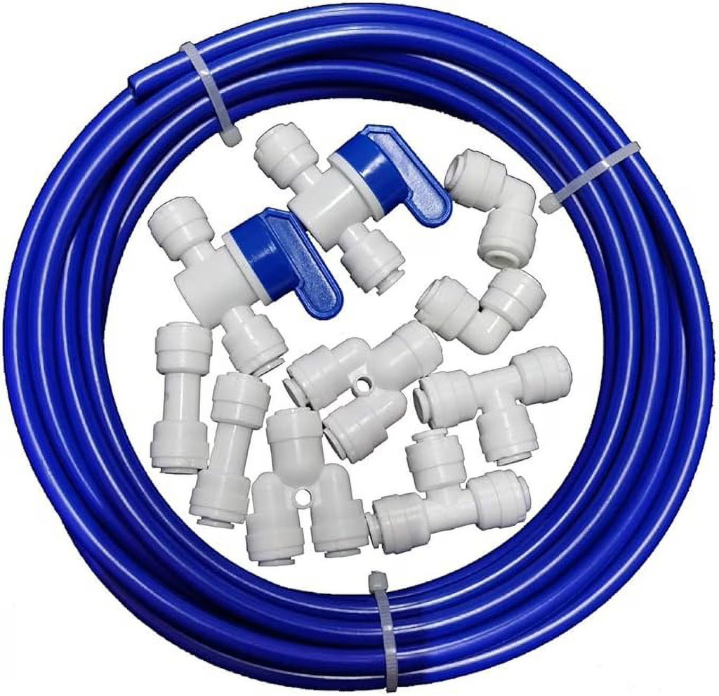 1/4 inch O.D. 32.8ft RO Water Tubing with 10pcs Quick Connector V757