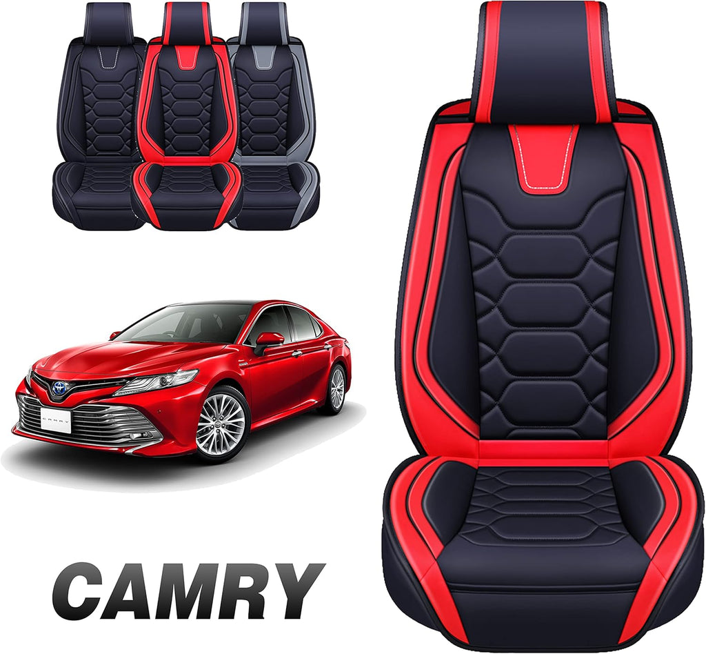 Black&RED Leather Seat Cover Full Set L863
